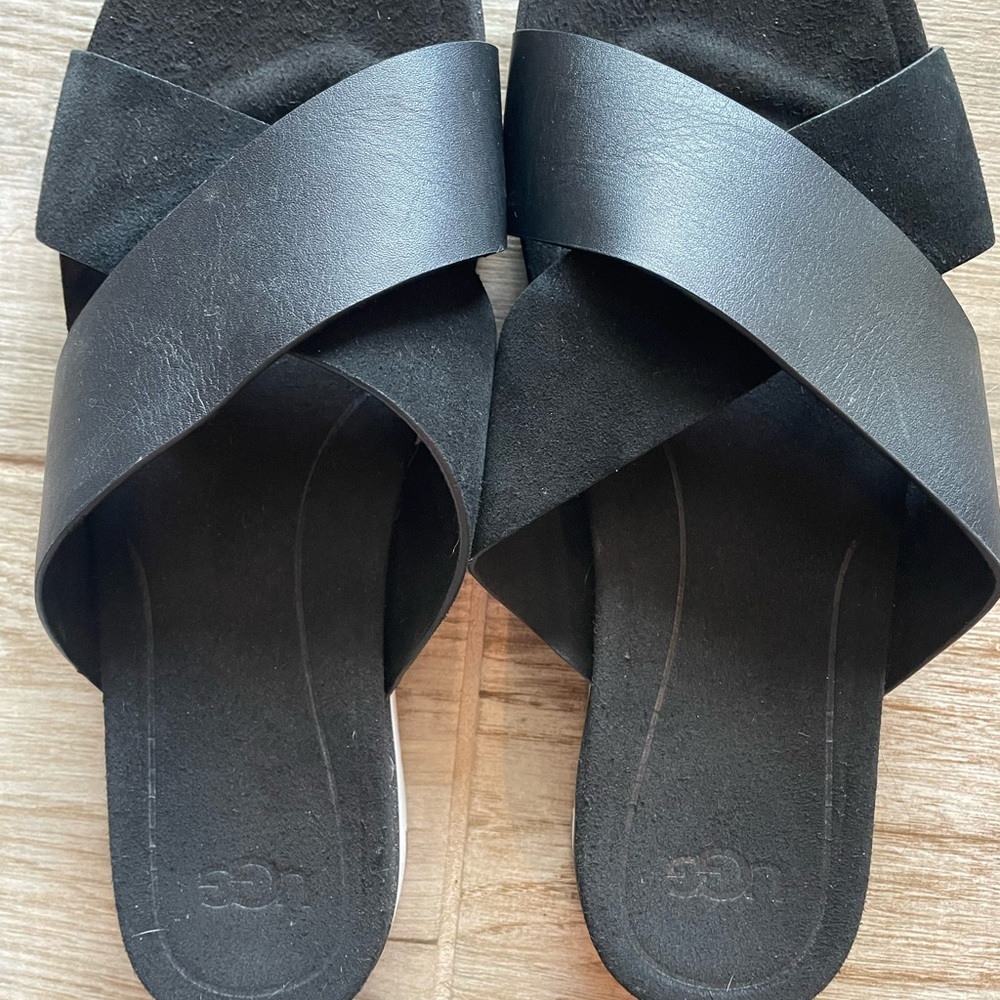 Black Ugg sandals